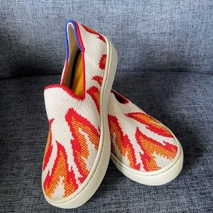 Rothy's The Kid Flame Knit Slip On Sneaker Shoes